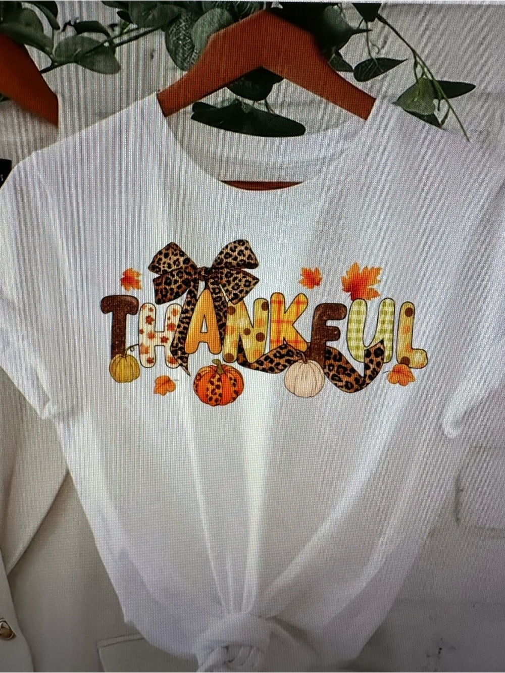 Thankful Fall Graphic Tee - Leopard Accent